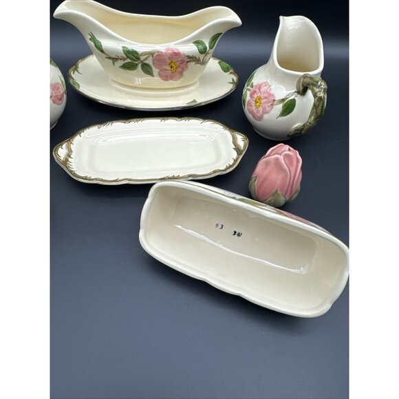 Vintage Franciscan Desert Rose Butter Gravy Cream Sugar S&P Set EUC Lot Pink - Picture 12 of 16